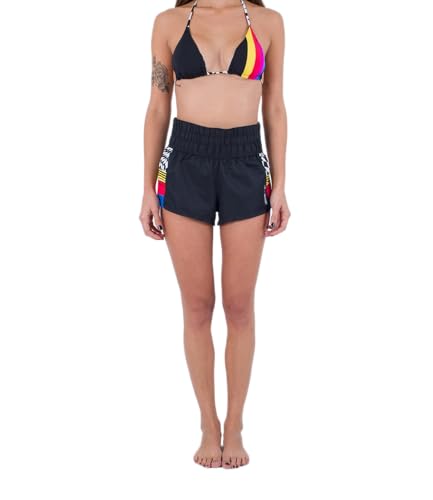 Hurley Damen Nascar Color Blocked 2.5' Boardshort Badeanzug, Black White, L Hurley Damen Nascar Color Blocked 2.5' Boardshort Badeanzug, Black White, L von Hurley