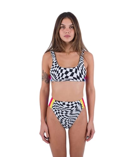 Hurley Damen Nascar Rvsb Scoop Front Top Bikinioberteil, Black White, S Hurley Damen Nascar Rvsb Scoop Front Top Bikinioberteil, Black White, S von Hurley