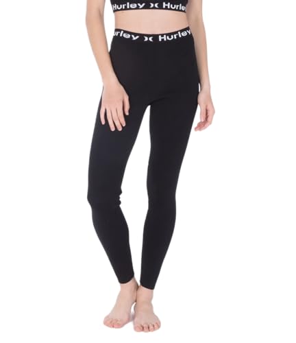 Hurley Damen OAO Text Active Legging Lässige Hose, schwarz, L Hurley Damen OAO Text Active Legging Lässige Hose, schwarz, L von Hurley