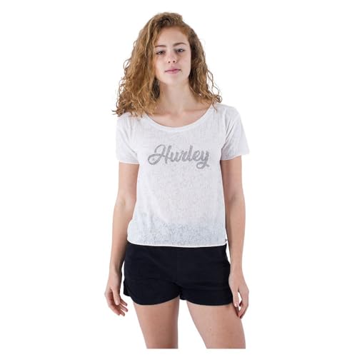 Hurley Damen Oceancare Devore, kurzärmelig T-Shirt, Marshmallow, XS von Hurley