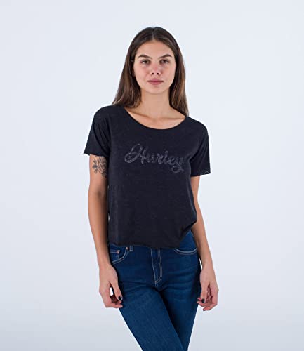 Hurley Damen Oceancare Devore, kurzärmelig T-Shirt, Schwarz, S von Hurley