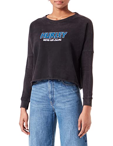 Hurley Damen Oceancare Tour Fleece Crew Pullover Sweater, Schwarz, M Hurley Damen Oceancare Tour Fleece Crew Pullover Sweater, Schwarz, M von Hurley
