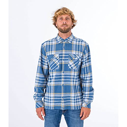 Hurley Damen Santa Cruz Shoreline Flannel Shirt, Mittelblau, S EU Hurley Damen Santa Cruz Shoreline Flannel Shirt, Mittelblau, S EU von Hurley