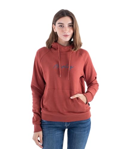 Hurley Damen Script-Logo Kapuzen-Sweatshirt, Verwaschene Koralle, L Hurley Damen Script-Logo Kapuzen-Sweatshirt, Verwaschene Koralle, L von Hurley