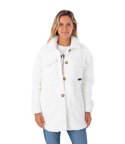 Hurley Damen Sherpa Shacket Jacke, Marshmallow, S Hurley Damen Sherpa Shacket Jacke, Marshmallow, S von Hurley