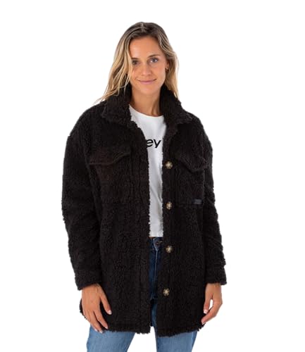 Hurley Damen Sherpa Shacket Jacke, schwarz, S Hurley Damen Sherpa Shacket Jacke, schwarz, S von Hurley