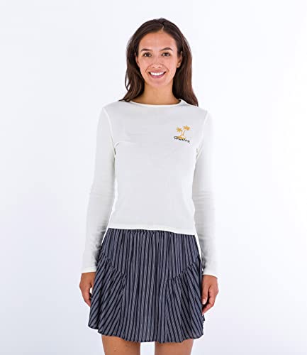 Hurley Damen Sna Ls Rib Baby Tee T-Shirt, Marshmallow, XS Hurley Damen Sna Ls Rib Baby Tee T-Shirt, Marshmallow, XS von Hurley