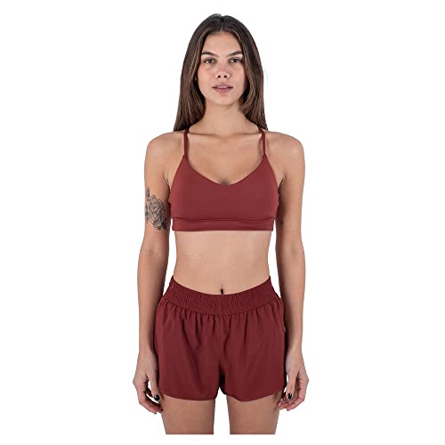 Hurley Damen Solid Cross Back Sports BH Tshirt, Chili, L von Hurley