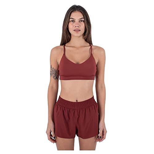 Hurley Damen Solid Cross Back Sports BH Tshirt, Chili, M Hurley Damen Solid Cross Back Sports BH Tshirt, Chili, M von Hurley