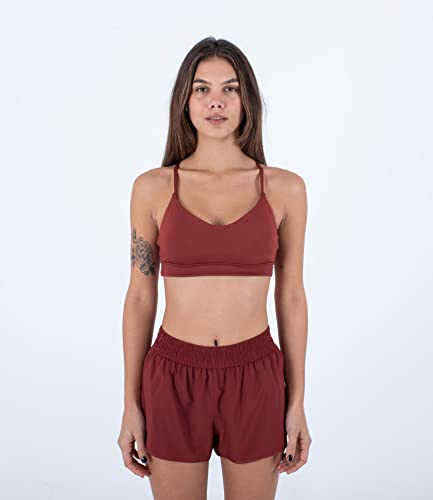 Hurley Damen Solid Cross Back Sports BH Tshirt, Chili, XS von Hurley