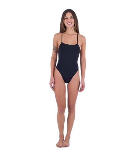 Hurley Damen Solid Square Neck Moderate One Piece Einteiliger Badeanzug, Black, L Hurley Damen Solid Square Neck Moderate One Piece Einteiliger Badeanzug, Black, L von Hurley