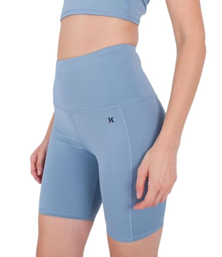 Hurley Damen Solide 2,1 m Fahrrad Bermuda-Shorts, blau, XS von Hurley