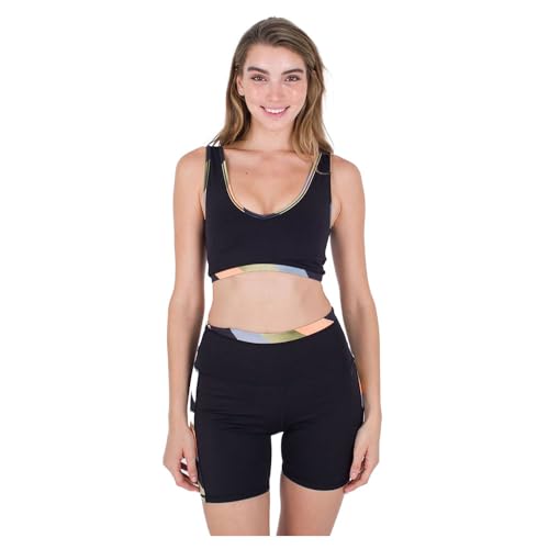 Hurley Damen Sport schrägem V-Ausschnitt BH, blau, L von Hurley