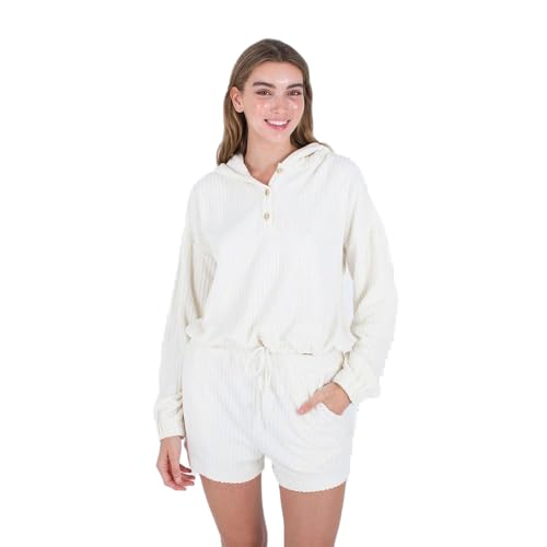 Hurley Damen Trista Henley Hoodie Kapuzen-Sweatshirt, Weiß (Whisper White), M von Hurley