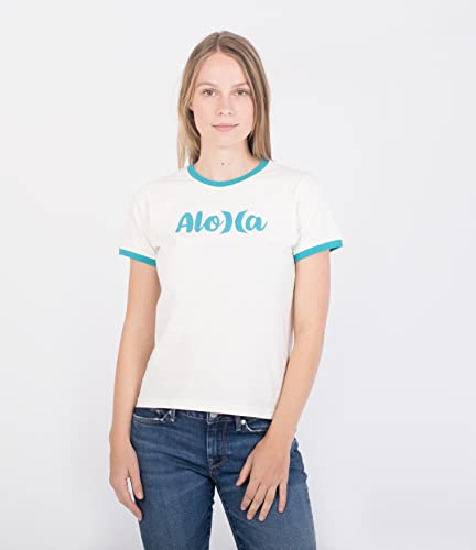 Hurley Damen W Oceancare Aloha Ss Tee T-Shirt, Marshmallow, L Hurley Damen W Oceancare Aloha Ss Tee T-Shirt, Marshmallow, L von Hurley