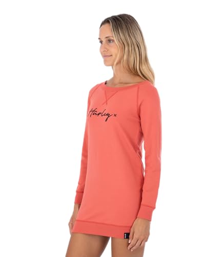 Hurley Damen W Oceancare O&o Script Fleece Dress Lässiges Kleid, rot (Mineral Red), S von Hurley