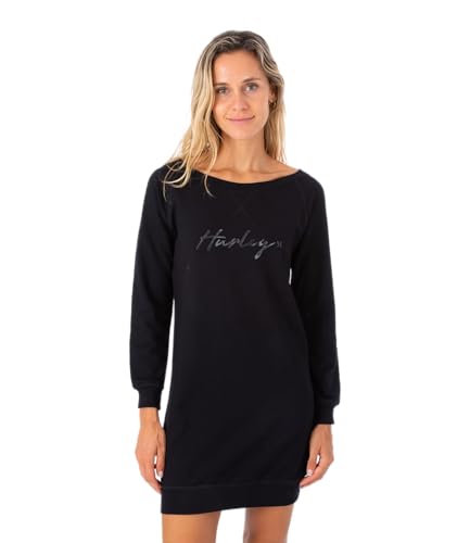 Hurley Damen W Oceancare O&o Script Fleece Dress Lässiges Kleid, schwarz, XS von Hurley