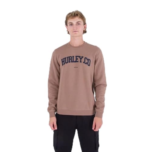 Hurley Herren Applikation Crew Sweatshirt, Taupe, M Hurley Herren Applikation Crew Sweatshirt, Taupe, M von Hurley