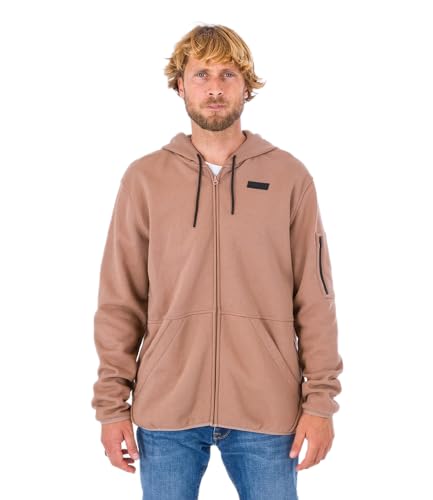 Hurley Herren Baseline Zip Fleece Sweatshirt, Taupe, S Hurley Herren Baseline Zip Fleece Sweatshirt, Taupe, S von Hurley