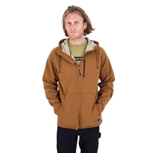 Hurley Herren Cabrillo Heat Full Zip Fleece Pullover Sweater, brüniert, XXL Hurley Herren Cabrillo Heat Full Zip Fleece Pullover Sweater, brüniert, XXL von Hurley