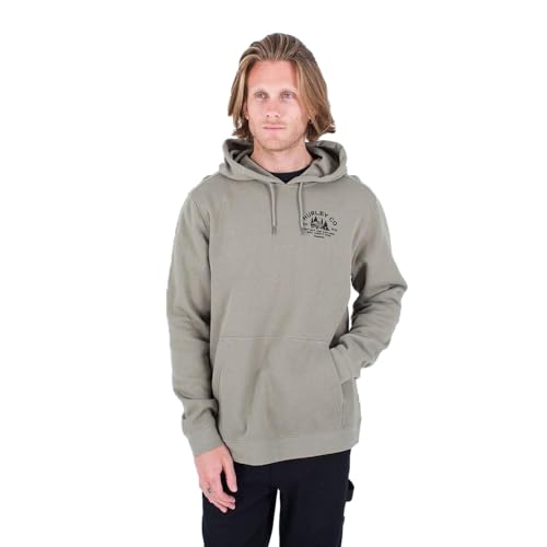 Hurley Herren Campin Fleece Po Pullover Sweater, Army, M von Hurley