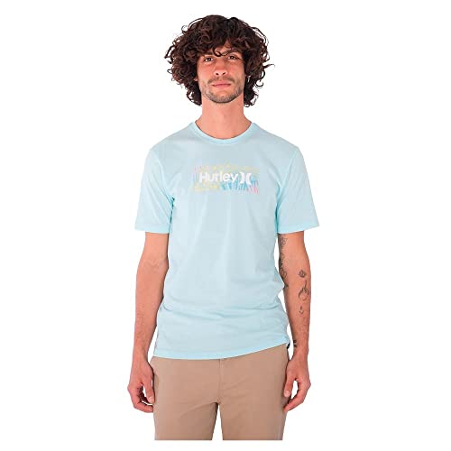 Hurley Herren Evd Wash Venice Punk Tee Ss T-Shirt, Blaugrün, gefärbt, M von Hurley