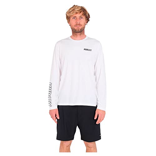 Hurley Herren Fastlane Hybrid UPF Tee Ls Rash Guard Shirt, weiß, XL Hurley Herren Fastlane Hybrid UPF Tee Ls Rash Guard Shirt, weiß, XL von Hurley