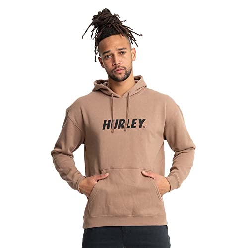 Hurley Herren Fastlane Solid Po Fleece Sweatshirt, Taupe, L von Hurley