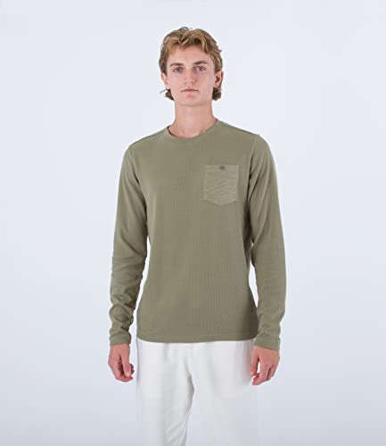 Hurley Herren Felton Thermal Crew Ls T-Shirt, Army, L von Hurley