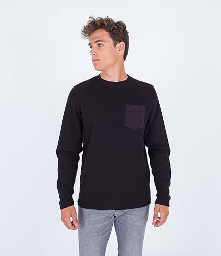Hurley Herren Felton Thermal Crew T-Shirt, Schwarz, S Hurley Herren Felton Thermal Crew T-Shirt, Schwarz, S von Hurley