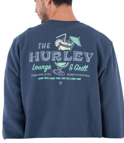 Hurley Herren Lounge Slub Fleece Crew Sweatshirt, Iron Ore, Small Hurley Herren Lounge Slub Fleece Crew Sweatshirt, Iron Ore, Small von Hurley
