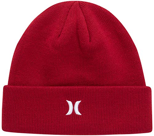 Hurley Herren M Icon Cuff Beanie, rot, Einheitsgröße von Hurley