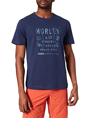 Hurley Herren M Igloo Ss Tee T-Shirt, Blau (Midnight Navy), L von Hurley