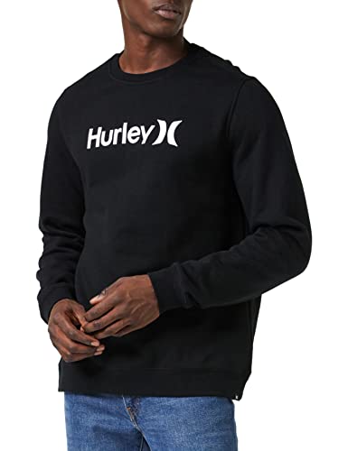 Hurley Herren M OAO Solid Crew Fleece Sweatshirt, schwarz, M von Hurley