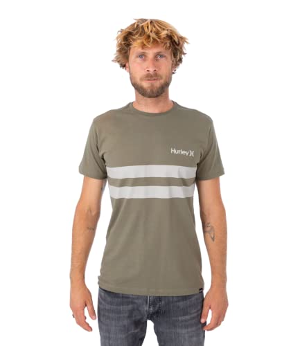Hurley Herren M Oceancare Block Party Ss Tee T-Shirt, Dunkelgrün, L von Hurley