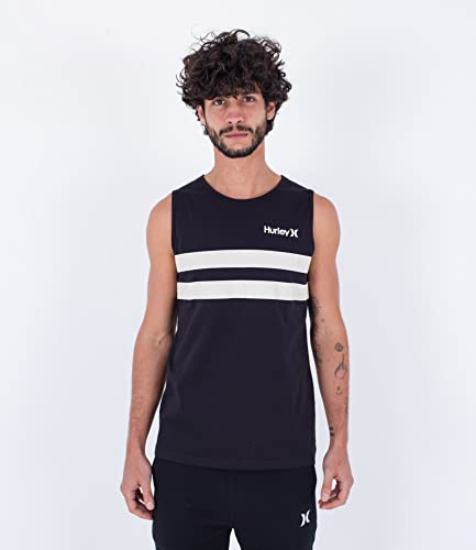 Hurley Herren M Oceancare Stripes Tank T-Shirt, Schwarz, S Hurley Herren M Oceancare Stripes Tank T-Shirt, Schwarz, S von Hurley