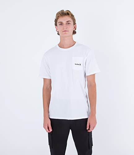 Hurley Herren OAO Pocket Tee T-Shirt, weiß, L von Hurley