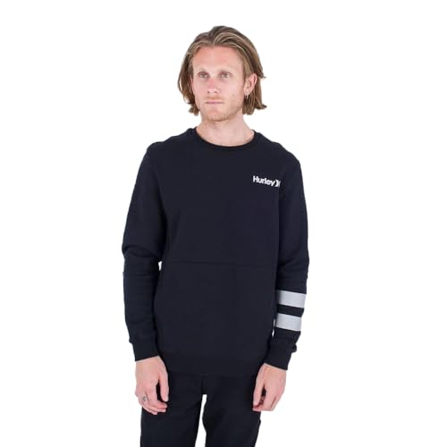 Hurley Herren Oceancare Crew Pullover Sweater, Schwarz, S von Hurley