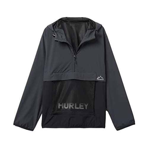 Hurley Herren Phantom+ Packable Anorak Jacke, Grau (Dk Stone Grey), L von Hurley