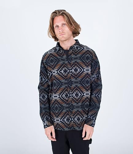 Hurley Herren Portland Bio-Flanell Ss Hemd, brüniert, S von Hurley