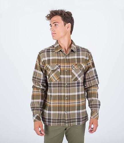 Hurley Herren Santa Cruz Shorline Flanell Ls Hemd, Army, S von Hurley