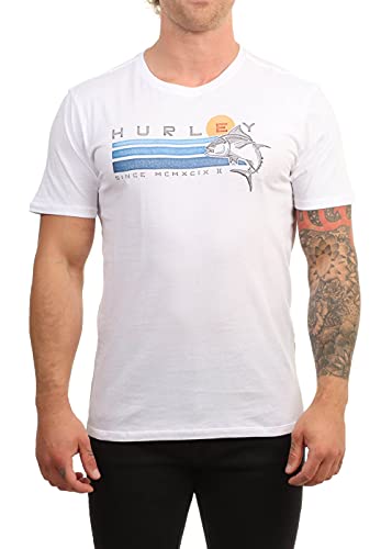 Hurley Herren M Ahi S/S T-Shirt, White, M von Hurley