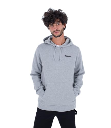 Hurley Herren Warped Po Fleece Sweatshirt, Dk Grey Htr, L von Hurley