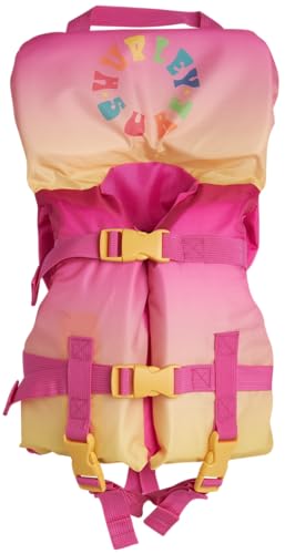 Hurley Infant Swim Vest - Kids Swim Training Vest with Head Support - Learn to Swim Jackets for Kids (1-4 Years, 24-66lbs), Size Medium, Pink/Yellow Gradient von Hurley