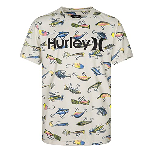 Hurley Jungen Hrlb Lure UPF S/S Top Tshirt, Knochenfarben, 12 años von Hurley