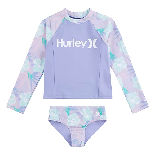 Hurley Mädchen Hrlg 2 Piece Rashguard Set Zweiteiliger Badeanzug, Light Orchid, 6 años von Hurley