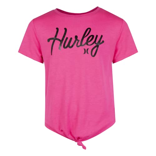 Hurley Mädchen Hrlg Knotted Boxy Tee T-Shirt, rosa (Hyper Pink), 10 Años von Hurley