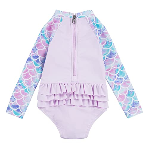 Hurley Mädchen Hrlg Ruffle Long Sleeve One Piece Einteiliger Badeanzug, Light Lavender, 2 años von Hurley