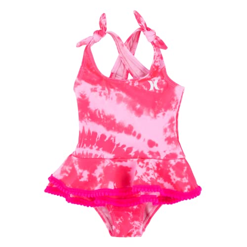 Hurley Mädchen Hrlg Ruffle One Piece Swimsuit Einteiliger Badeanzug, rosa (Hyper Pink), 4 años von Hurley