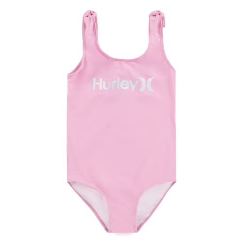 Hurley Mädchen Hrlg Shoulder Tie 1pc Swimsuit Einteiliger Badeanzug, Pink, 10 años von Hurley